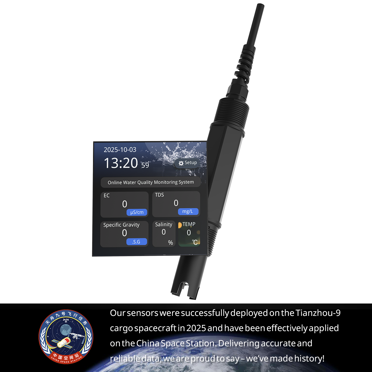 5-in-1 Full-Color Touchscreen Water Quality Sensor