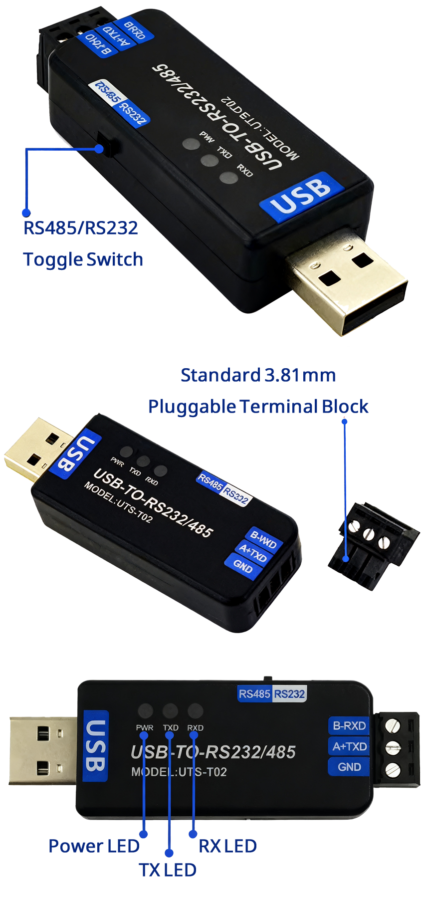 Industrial USB to RS485/RS232 Converter - Water Quality Sensor